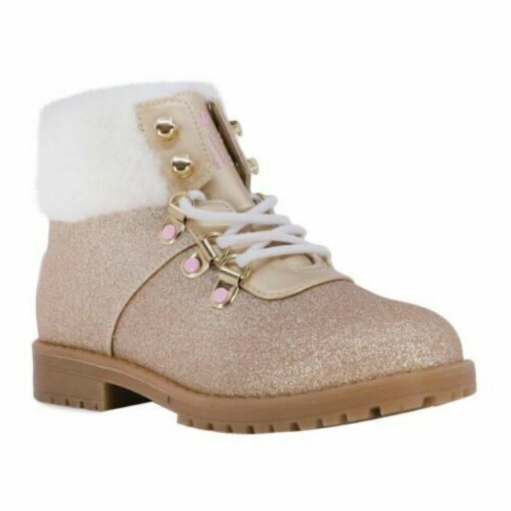 Juicy Couture Castro Valley Gold Glitter Hiker Boot NWT Girls 2 Coquette Y2K